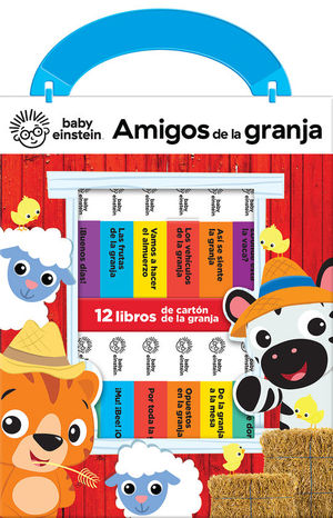 MI PRIMERA LIBRERA BABY EINSTEIN. AMIGOS DE LA GRANJA. 12 LIBROS DE CARTON