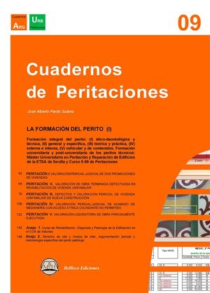CUADERNOS DE PERITACIONES, 9: LA FORMACION DEL PERITO (I)