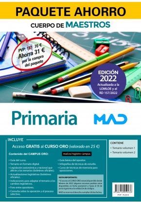 PAQUETE AHORRO CUERPO DE MAESTROS PRIMARIA. AHORRA 31  (INCLUYE EN PAPEL: TEMAR