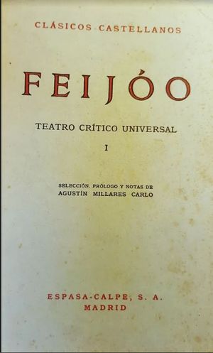 TEATRO CRTICO UNIVERSAL  - 1- FEIJOO