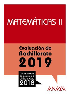 MATEMTICAS II. EVALUACIN DE BACHILLERATO 2019