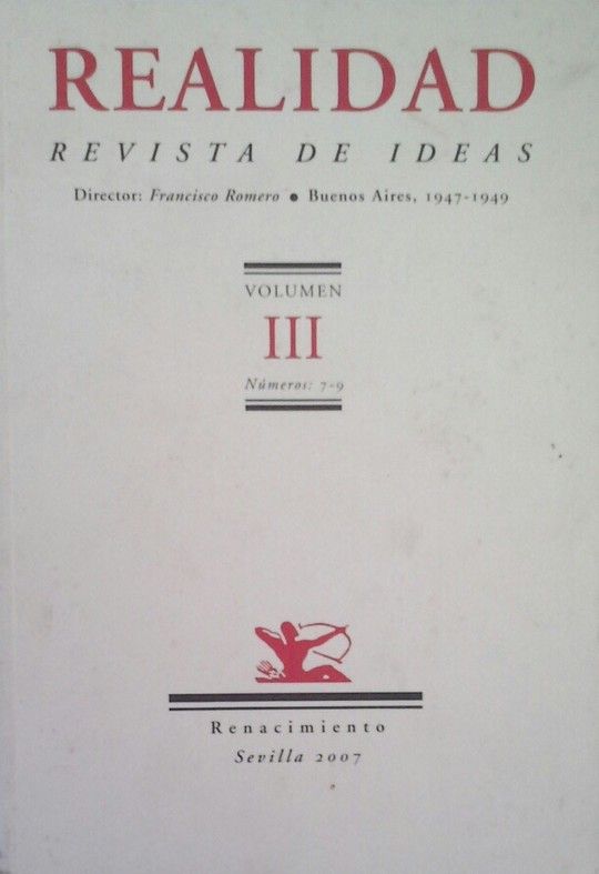 REALIDAD, REVISTA DE IDEAS  VOL. III